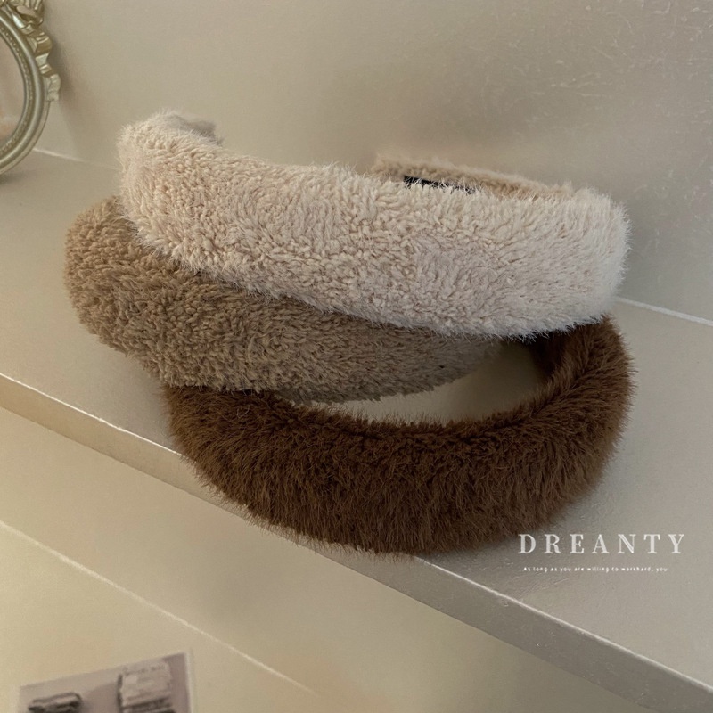 Băng Đô Cài Tóc Họa Tiết Hình Học Màu Trà Sữa Phong Cách Hàn Quốc Thời Trang Thu Đông Cho Nữ