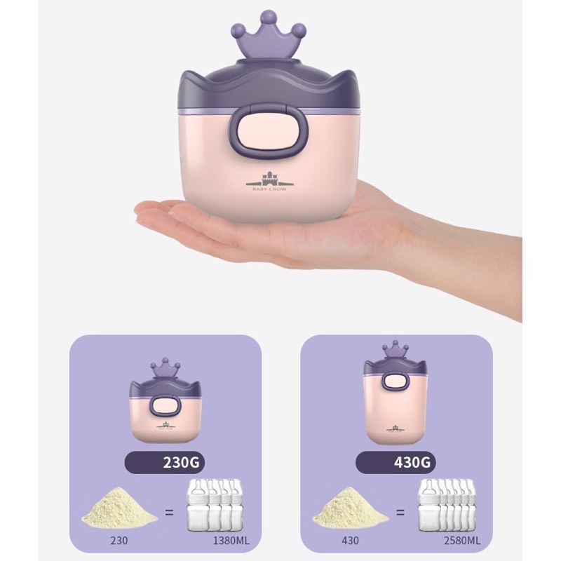 Hộp trữ sữa bột, đồ khô hình vương miệng cao cấp Baby Crown nhựa PP chính hãng