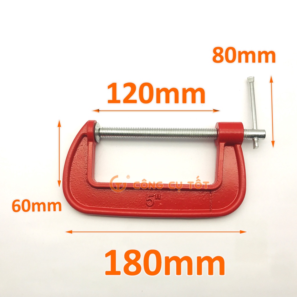 Vam gang chữ C màu đỏ 5inch