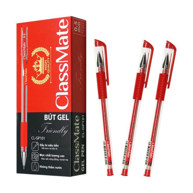 Bút bi bút gel 0.5mm CL- GP101 cao cấp mực đều - 2 ngòi bút nước xanh đen đỏ ANKICO