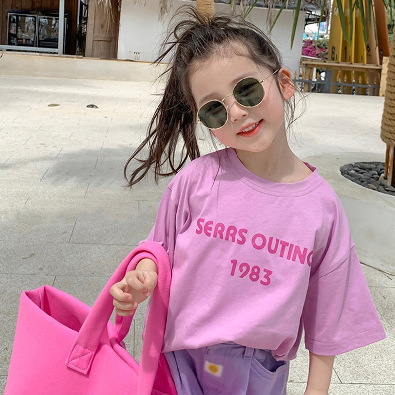 Se7en Áo Sơ Mi Nữ Ngắn Tay In Chữ Mùa Hè Giản Dị