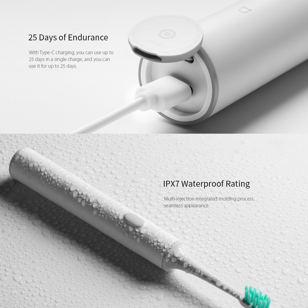 Xiaomi Youpin Bàn chải đánh răng   T300 không dây sạc USB sử dụng sóng siêu âm chống nước tiện dụng