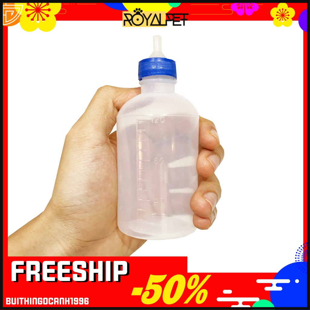 Bình ti sữa cho chó mèo sơ sinh,chó mèo con 120ml(1D)