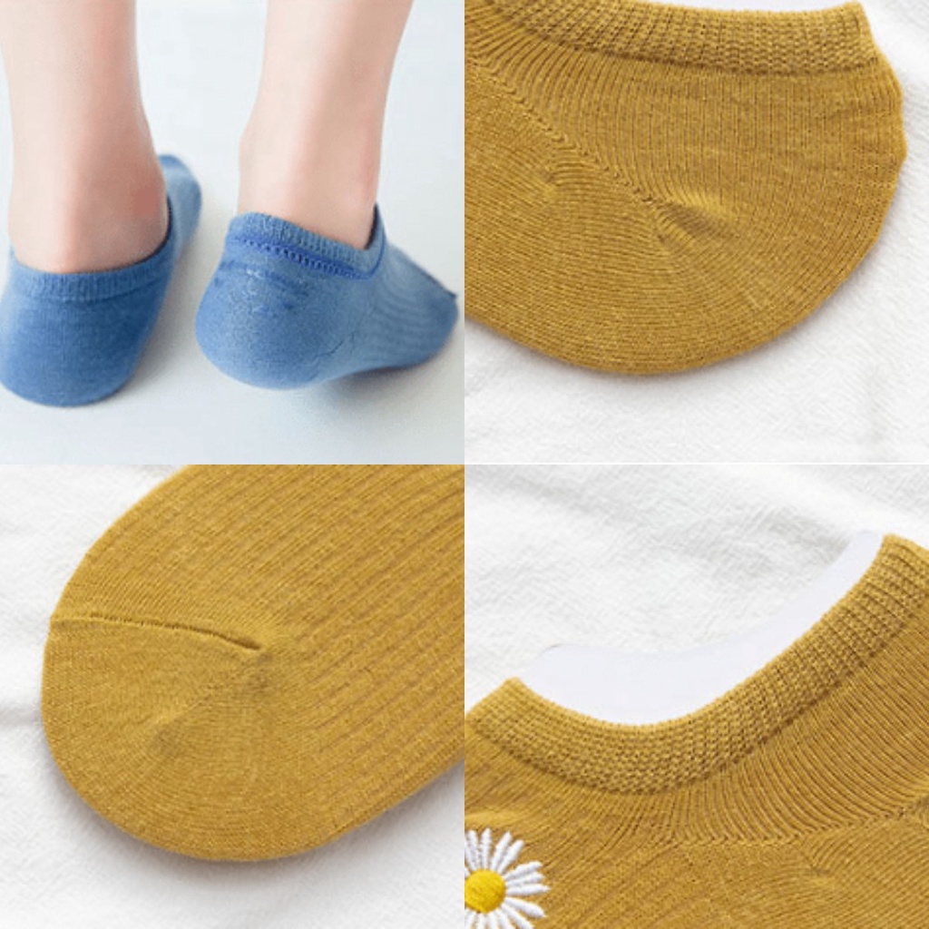 Bộ 10 Đôi Vớ cotton Cổ Ngắn Chống Trượt Dành Cho Nữ