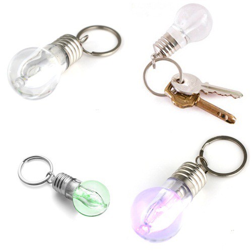 Móc khóa bóng đèn có led 7 màu (Trong suốt)