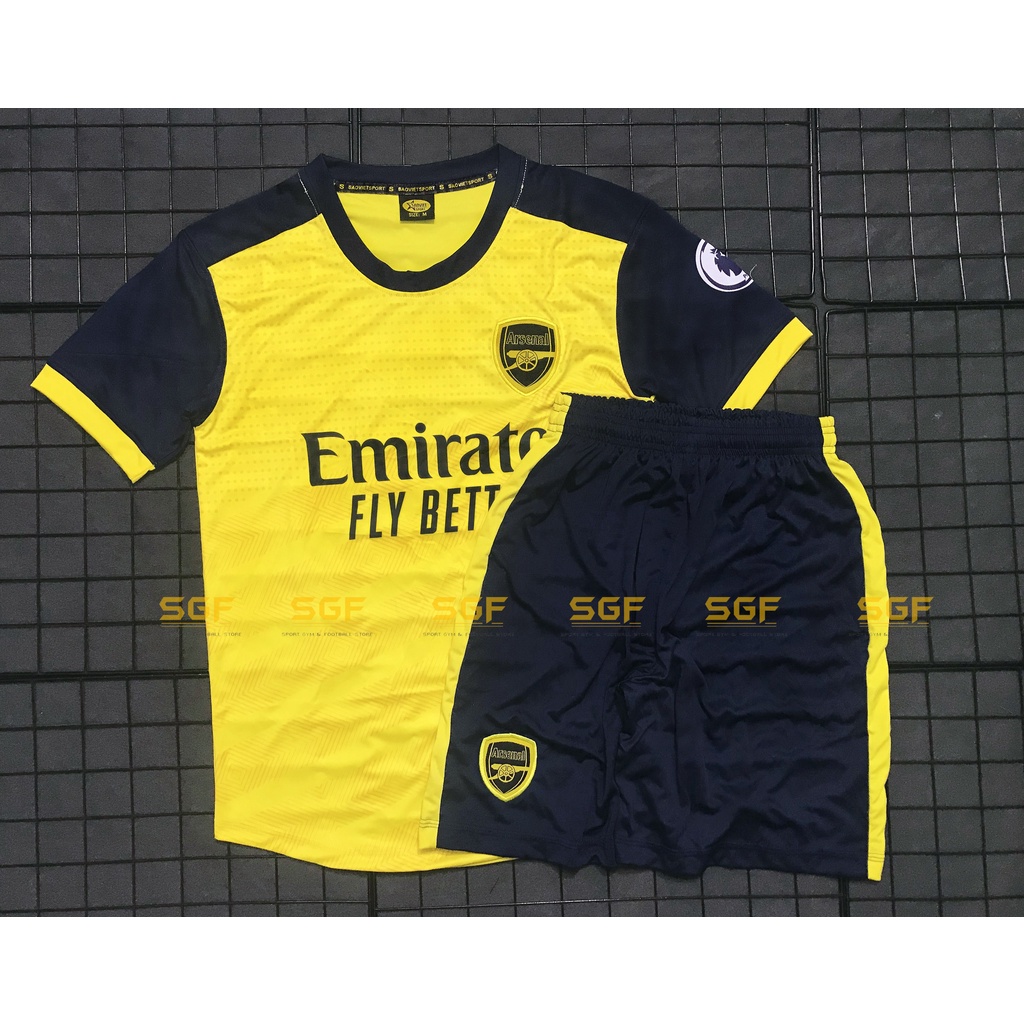 Đồ Bóng Đá ARSENAL vàng Fan Editions 2022