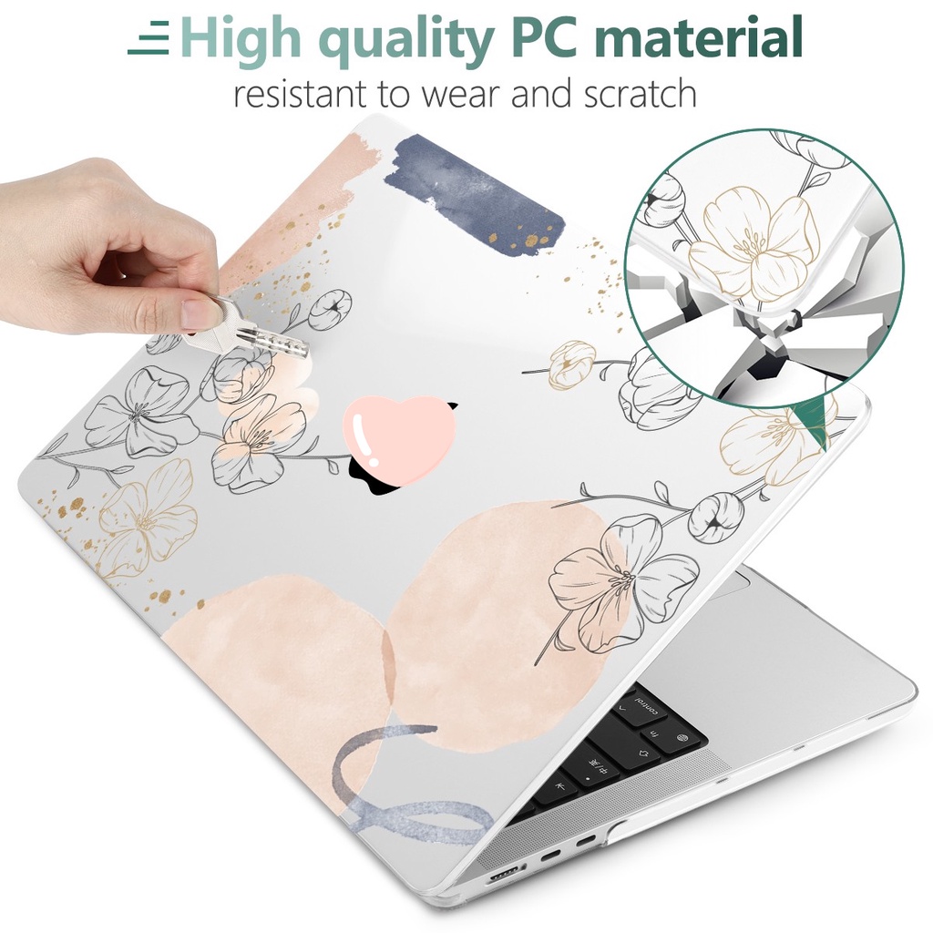 Ốp Máy Tính Bảng Cứng Trong Suốt Cho MacBook Pro Air M2 M1 2020 A2681A2338 A2337 A2179 Retina Pro14 / 16inch M1 2021 A2442 + Miếng Dán Ống Kính + Bàn Phím