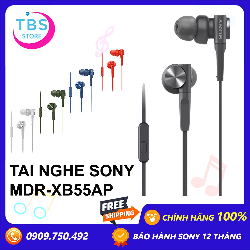 Tai nghe Sony Extra Bass MDR-XB55AP - Hàng chính hãng - Bảo hành 12 tháng