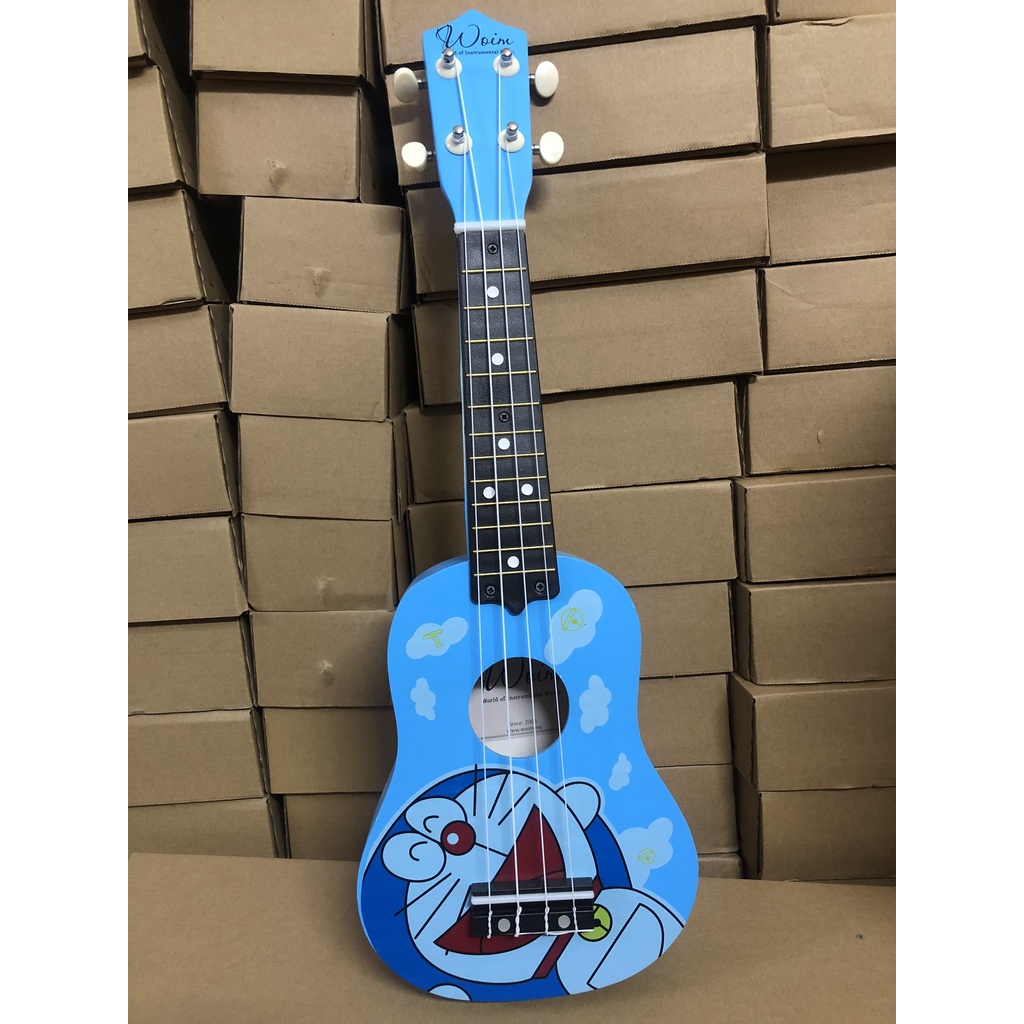 Đàn Ukulele Soprano Hoạt Hình 4 Dây Woim Nhiều Màu Sắc - Tặng Kèm Hấp Dẫn