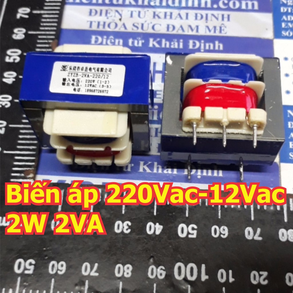 Biến áp cách ly, biến áp thường, biến áp hàn mạch, on board IN: 220Vac OUT: 6V / 12V 2W 2VA kde5457