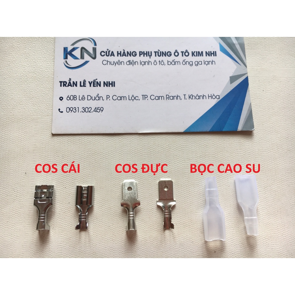 Đầu cos đực cái 6.3mm thép không gai (# cos 6.3 )