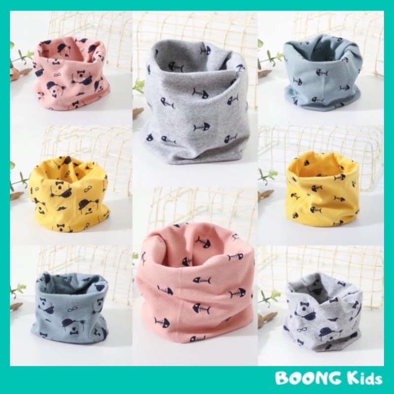 Khăn Ống Hoạ Tiết Quàng Cổ Giữ Ấm, Thời Trang Cho Bé Trai Bé Gái