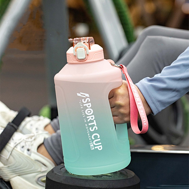 Bình Nước Thể Thao Ngoài Trời Không BPA Cỡ 1.5L/2.3L Có Ống Hút Tiện Dụng