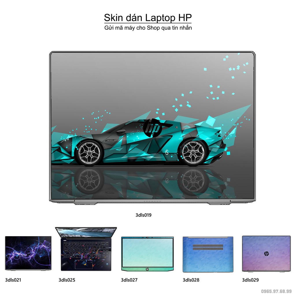 Skin dán Laptop HP in hình 3D Image (inbox mã máy cho Shop)