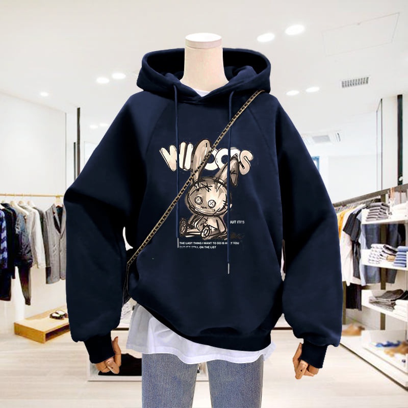 Áo hoodie nữ cute có mũ WHOOPS nỉ bông dài tay đẹp giá rẻ F12 Collection HD006 | BigBuy360 - bigbuy360.vn
