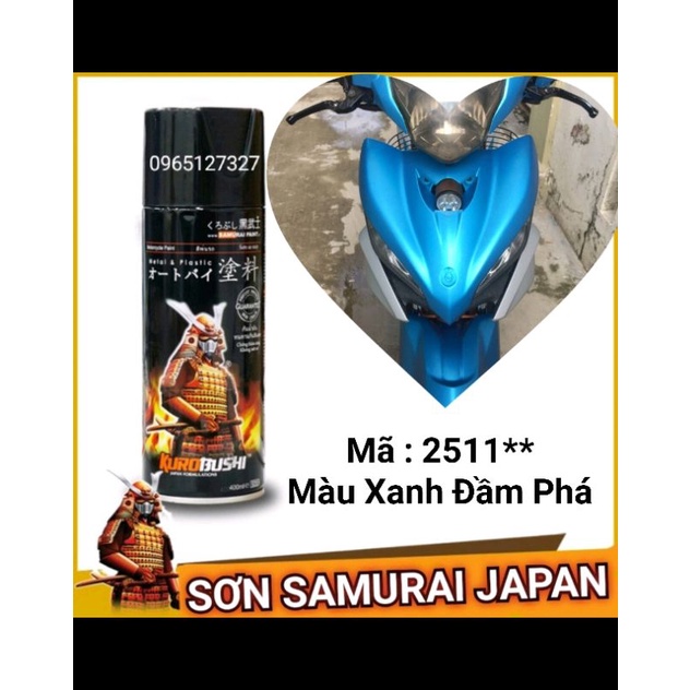 Sơn xịt Samurai Japan Màu Xanh Đầm Phá. Mã 2511**