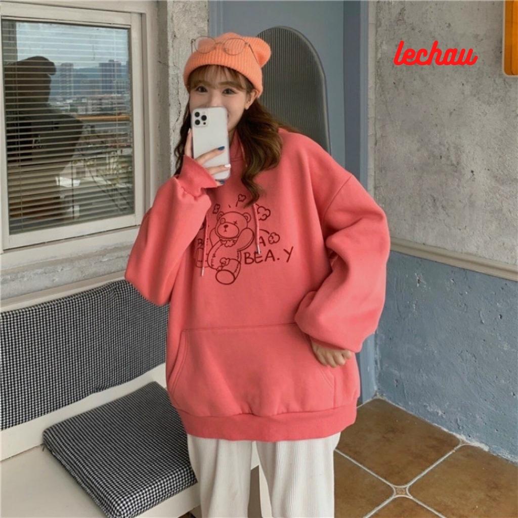 Áo hoodie nỉ unisex form rộng ulzzang AHD4 LECHAU hottrend nam nữ phong cách street style giá rẻ đẹp | BigBuy360 - bigbuy360.vn