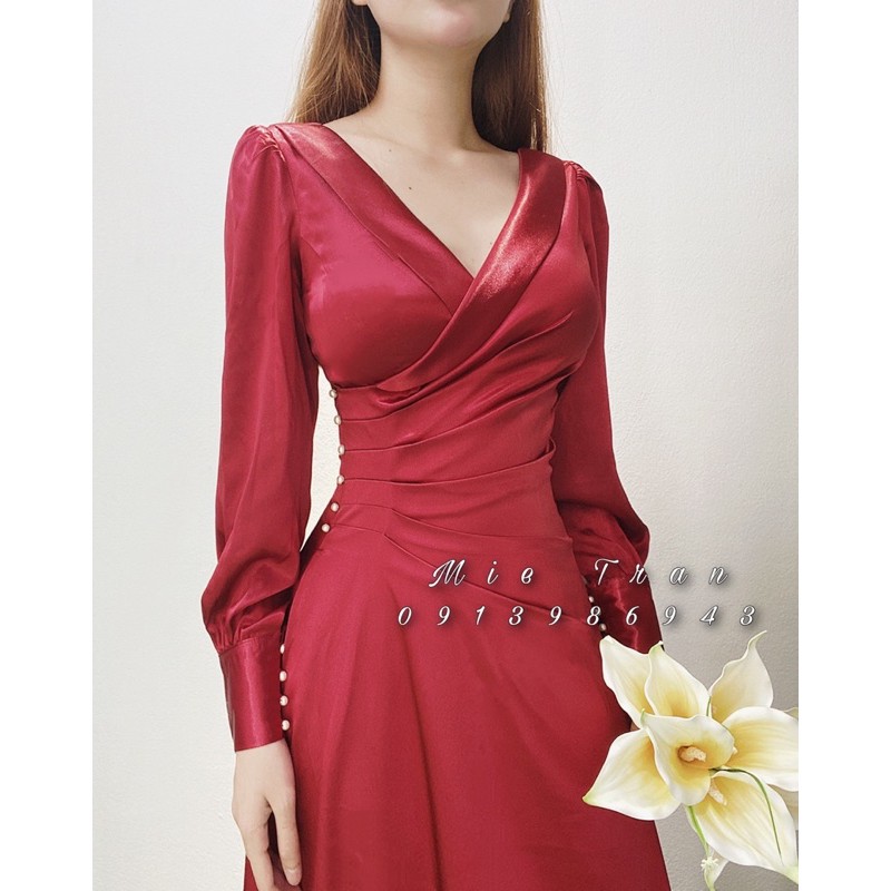 đầm cô dâu, váy cưới cô dâu đi bàn lụa cao cấp