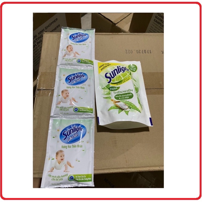 Combo 1 Túi Nước Rủa Chén SUNLIGHT 120g & 3 Túi Nước Lau Sàn SUNLIGHT 50g  Tùy Chọn Ngẫu Nhiên
