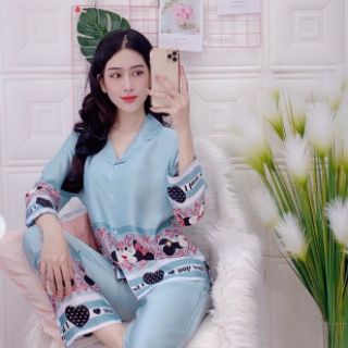 ĐỒ BỘ LỤA SATIN CHÂN MICKEY