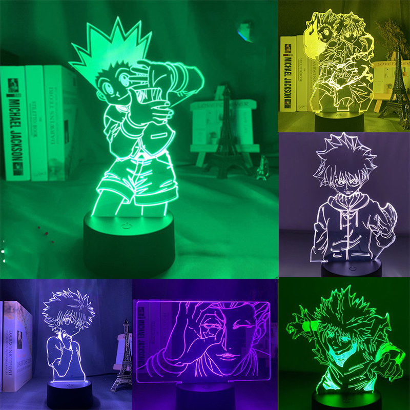 Anime 3D Night Light Lamp HUNTER HUNTER GON FREECSS LED Lighting USB Desk Home Decor Acrylic Touch Switch 7 Colors Gift