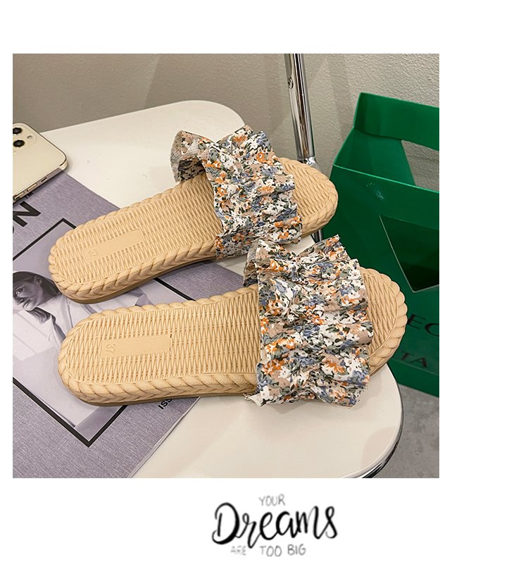 Dép Đế Bệt Mũi Tròn Đính Hoa Thời Trang Dành Cho Nữ | BigBuy360 - bigbuy360.vn