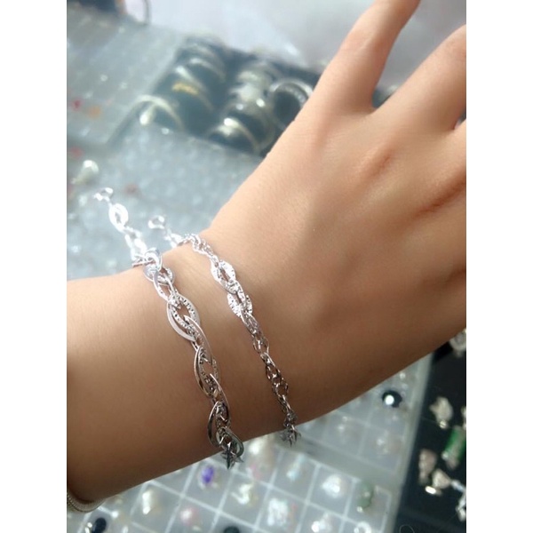 Lắc tay siêu yêu bạc ta mắt xoắn trơn