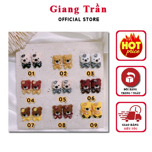 Gấu bột gắn móng , gấu nơ làm nail trang trí cực xinh