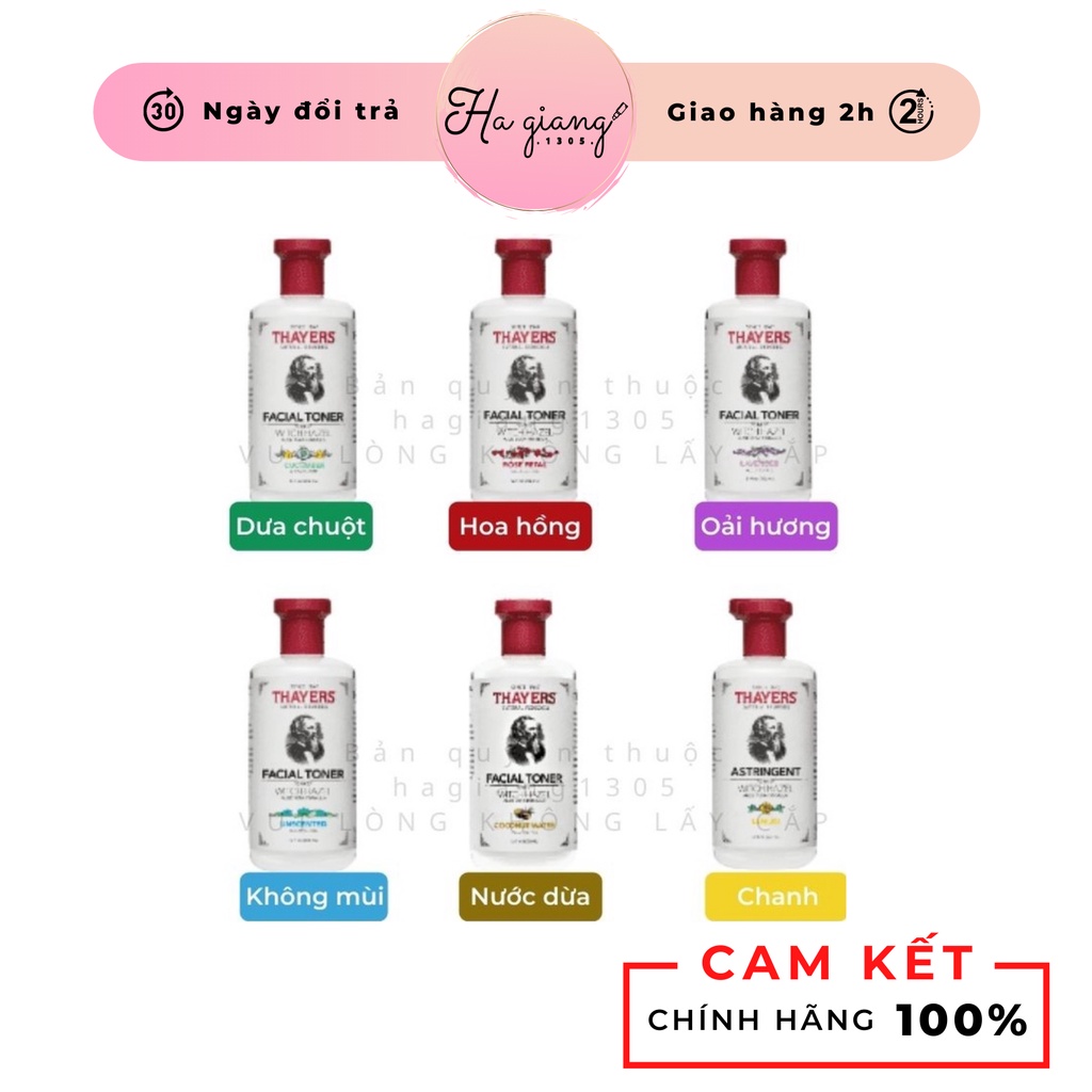 Nước hoa hồng Thayer Không cồn cho da nhạy cảm