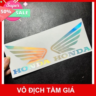 Hcm- hình dán logo cánh chim honda chiếu 7 màu