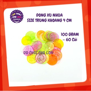 Đồ chơi đồng xu TRUNG bằng nhựa (100gram - khoảng 60 cái) - KhaDiTOYS - Đồ chơi dân gian