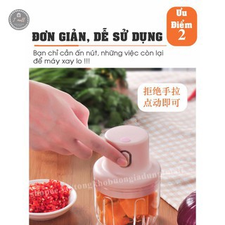 [MỚI]Máy xay mini sạc điện nhỏ gọn dễ sử dụng: Xay thịt, hành, tỏi ớt, rau củ quả. Nhỏ gọn, dễ vệ sinh, an toàn tiện lợi