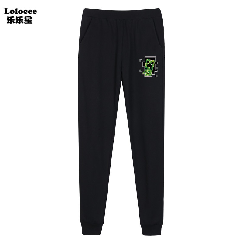 Kids Anime Games My World Pants Boys Black Gray Long Trousers Minecraft Video Game Sweatpants