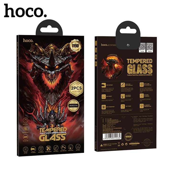 Dán Cường Lực iPhone 7 - 8 - SE 2020 Hoco DG1 119D Full Màn Hình