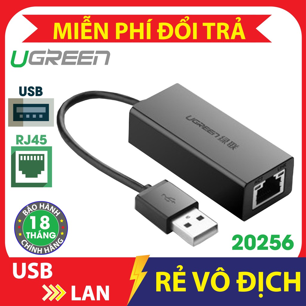 Cable USB 3.0 to LAN Ugreen 20256(20255) chuẩn Gigabit