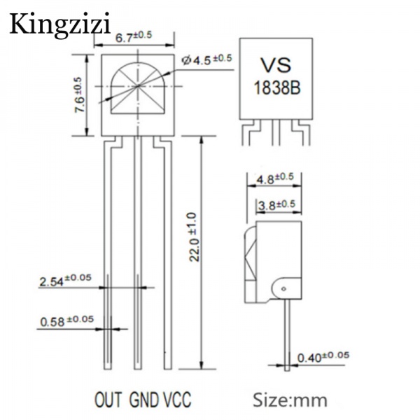Set 10 Đầu Nhận Hồng Ngoại tl1838 vs1838b hx1838 1838 38kHz IR Chuyên Dụng