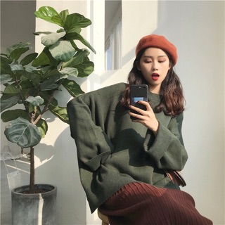 [ORDER] Áo len basic dáng rộng xẻ hông ulzzang