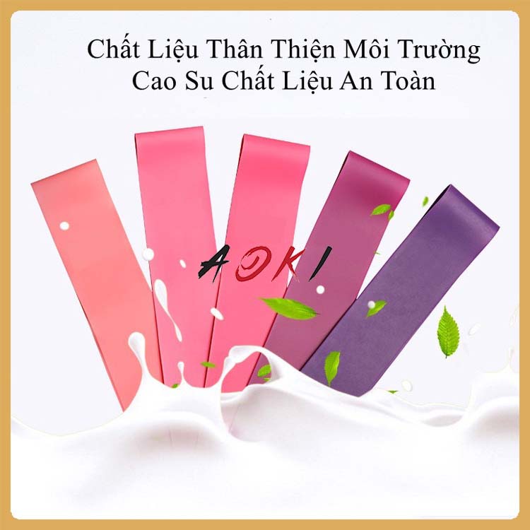 Set 5 Dây kháng lực mini Band Cao Su Đàn Hồi Tập Mông, Chân, Đùi, Gym Tại Nhà theo từng mức độ khác nhau Màu Hồng