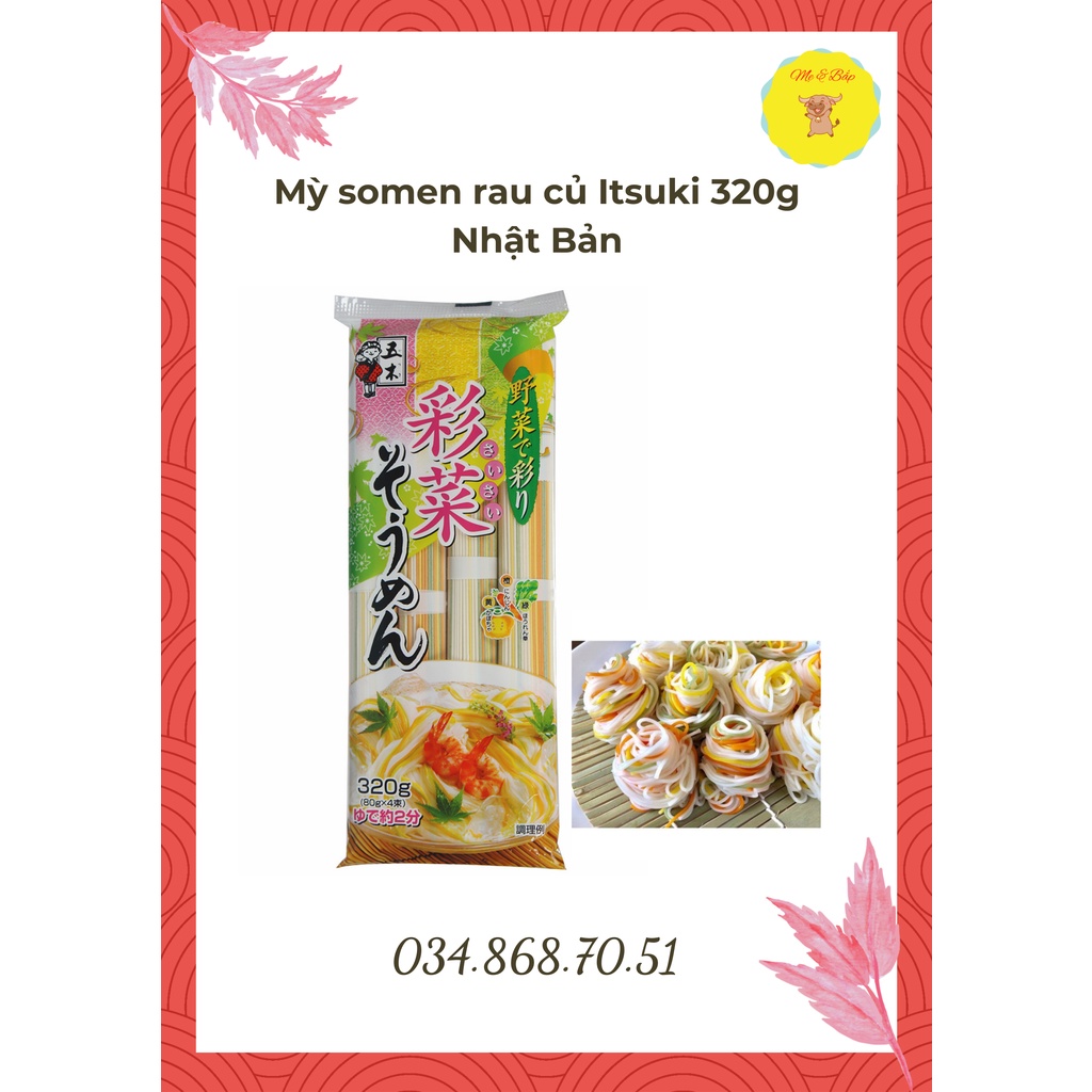 Mỳ somen rau củ Itsuki 320g Nhật Bản (HSD 2024)