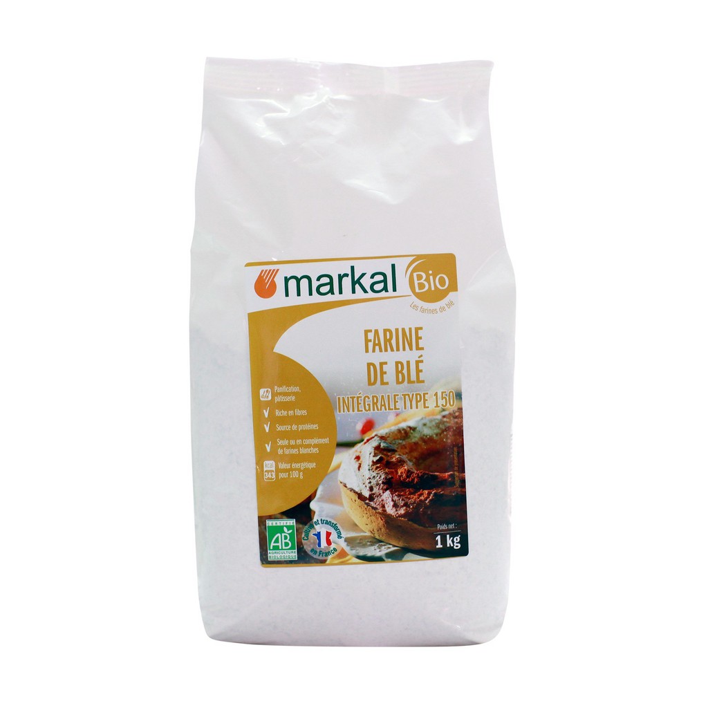 Bột mì nguyên cám hữu cơ T150 Markal 1kg