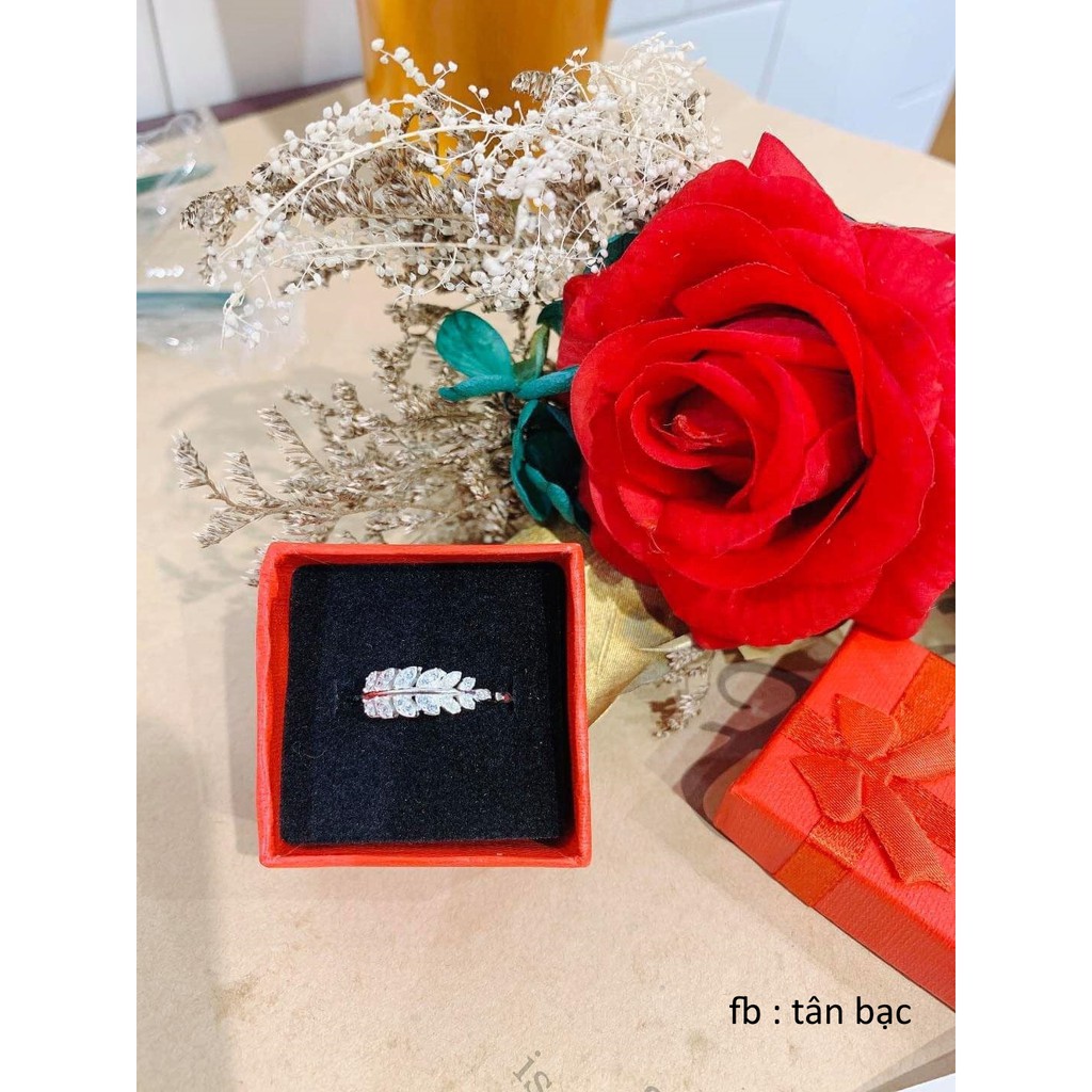 nhẫn nữ , bạc ta nguyên chất , kiểu dáng lá oliu hót hít nhất năm nay , dáng hở nên ai cũng đeo vừa xinh