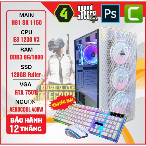 Bộ vi tính gaming E3 1230 V3 siêu mạnh - Chiến FO4, GTA5, PUBG MB, võ lâm