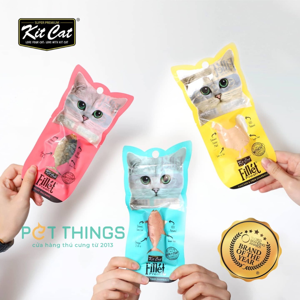 Ăn vặt cho mèo thịt nguyên miếng Kit Cat 30g Fillet