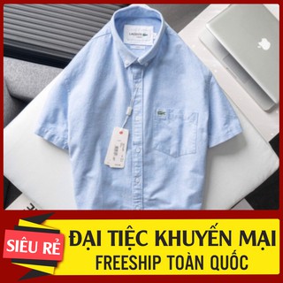 [Giá Huỷ Diệt] Áo sơ mi nam ngắn tay LACOSTE cổ cài khuy vải OXFORD có túi 3 màu Full Tem Tag Code Hàng Cao Cấp Cực Xịn