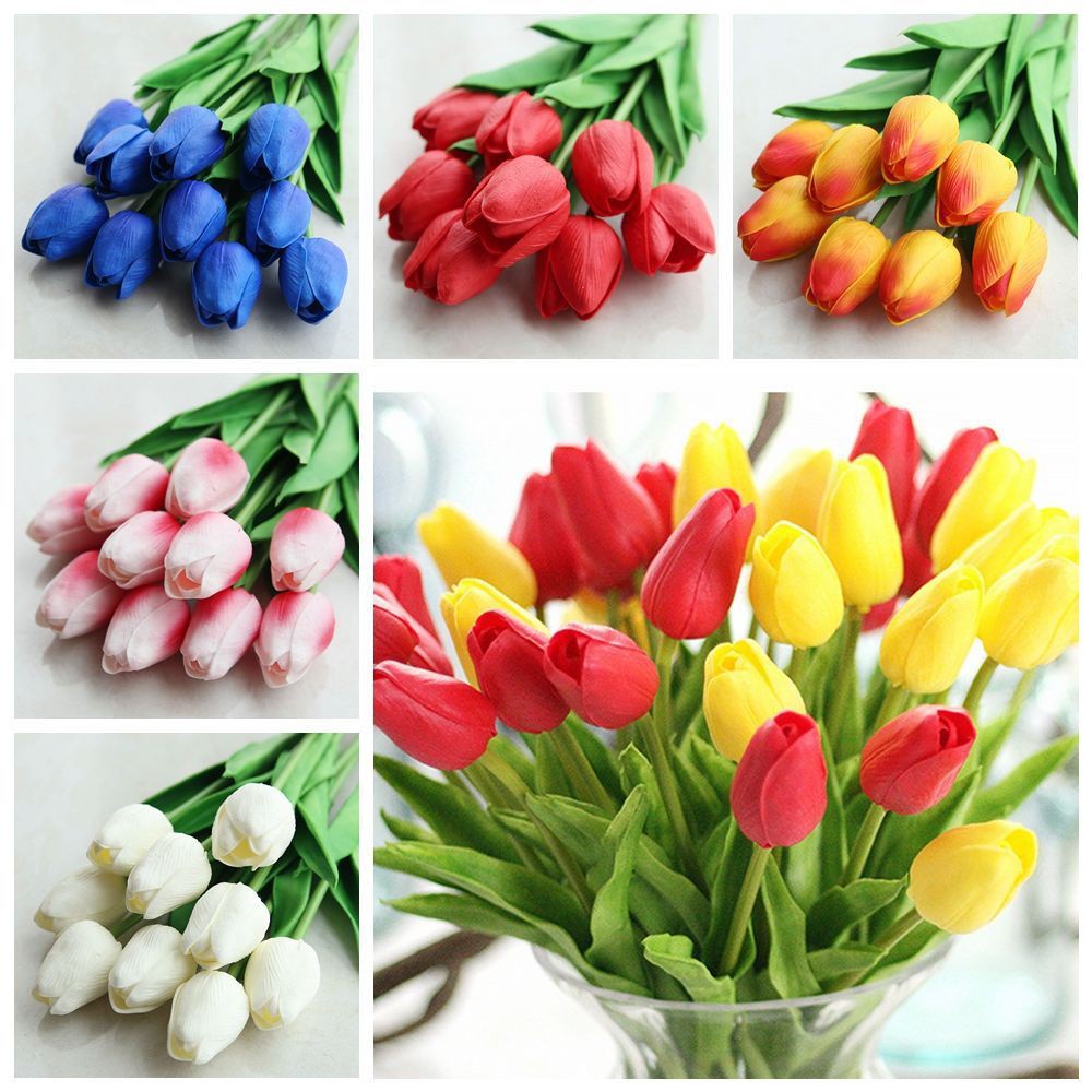 CONOPERYSet 5/ 10 hoa tulip giả  trang trí đa dụng