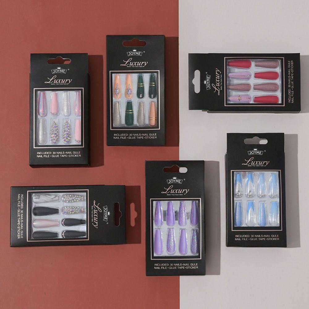 Bộ Móng Tay Giả Siêu Dài Màu Gradient Phong Cách Pháp