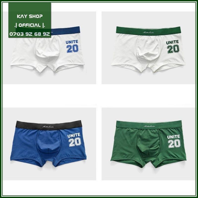 [NEW HOT] Quần lót nam sexy bộ sưu tập mới kiểu dáng boxer UNITE 20 lưng bóng - Quần sịp nam cao cấp tôn mông tôn dáng