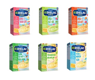 Bột ăn dặm RIDIELAC GOLD đủ loại hộp giấy 200g