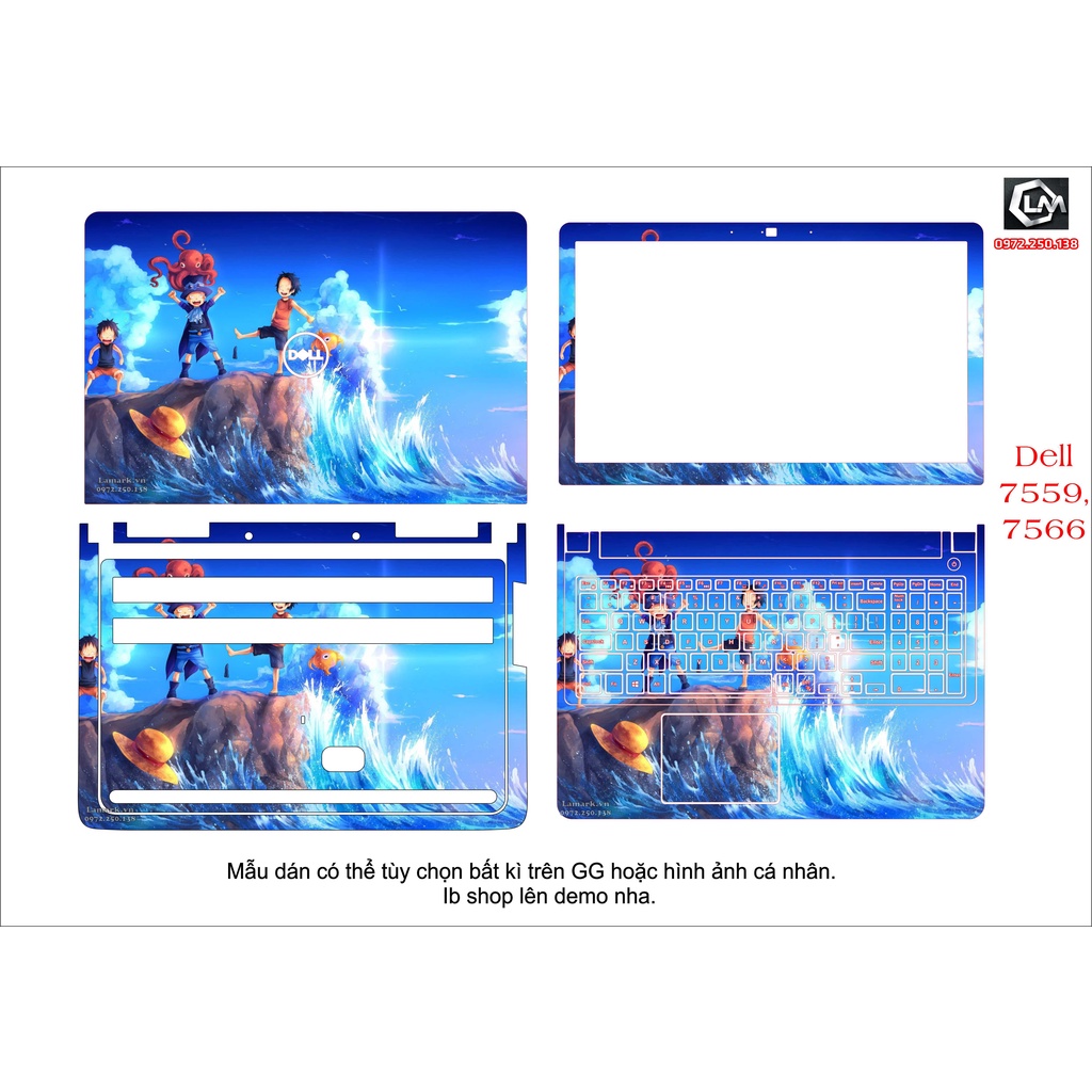 Skin dán cho laptop Dell inspiron 7559 theo yêu cầu, tùy chọn hình bất kì trên GG hoặc hình ảnh cá nhân.