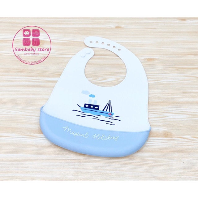 Yếm máng ăn dặm silicone cho bé